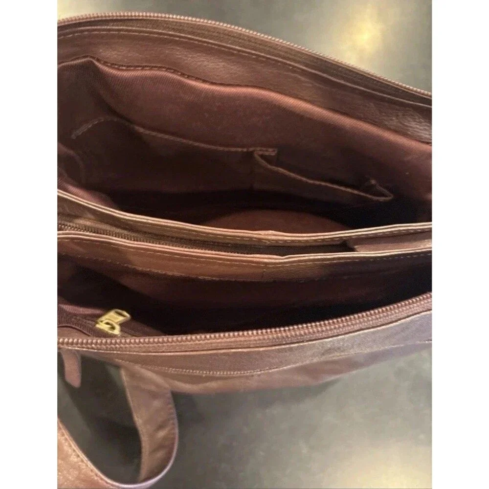 Great American Leather Works Brown Leather Shoulder Crossbody Bag Purse